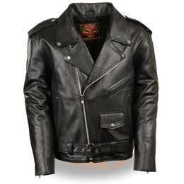 Milwaukee Leather LKM1781 Men's The Legend Classic Black Premium Leather Motorcycle Jacket w/ Quilted Liner