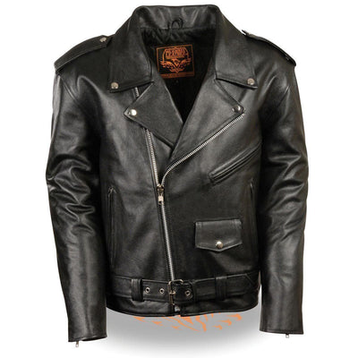 Milwaukee Leather LKM1781 Men's The Legend Classic Black Premium Leather Motorcycle Jacket w/ Quilted Liner