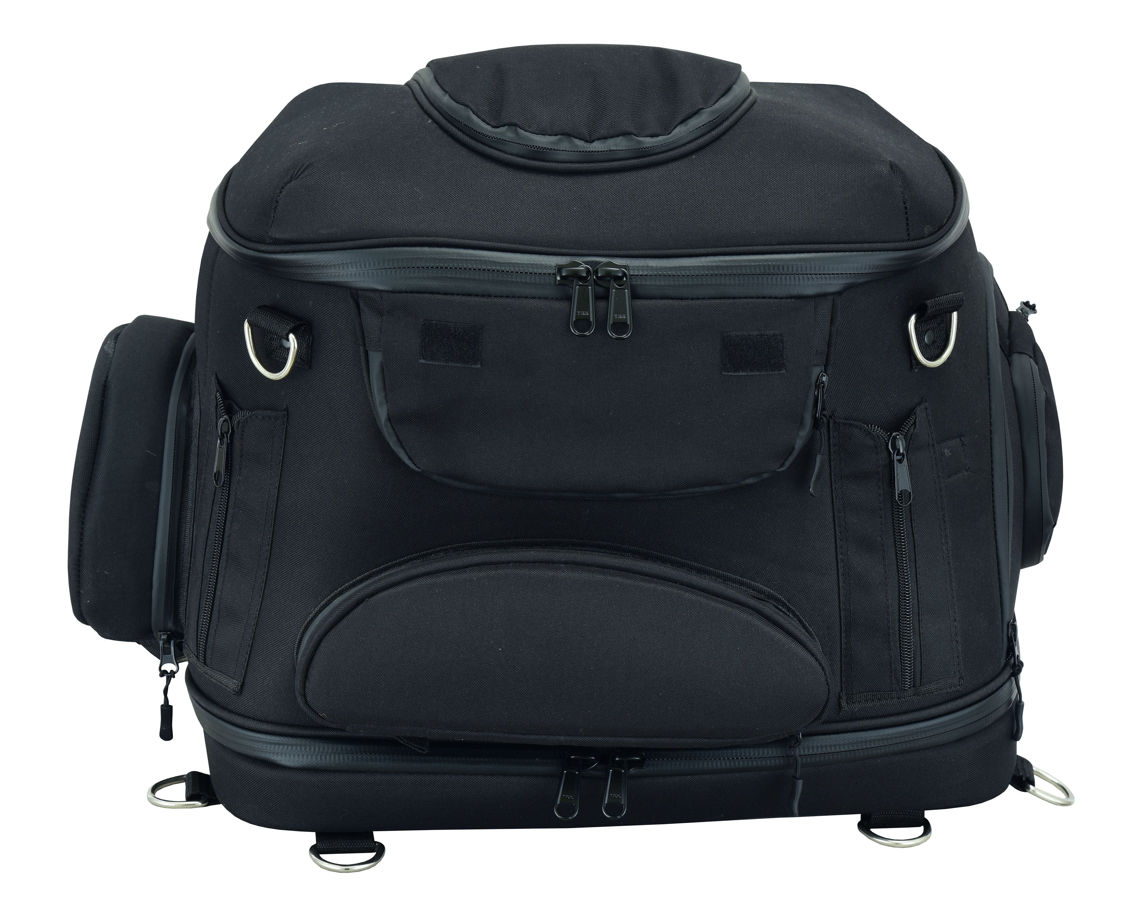 DS Renegade Classics Black Heavy Duty Textile Motorcycle Pet Carrier Si Sissy Bar Bags Renegade Classics