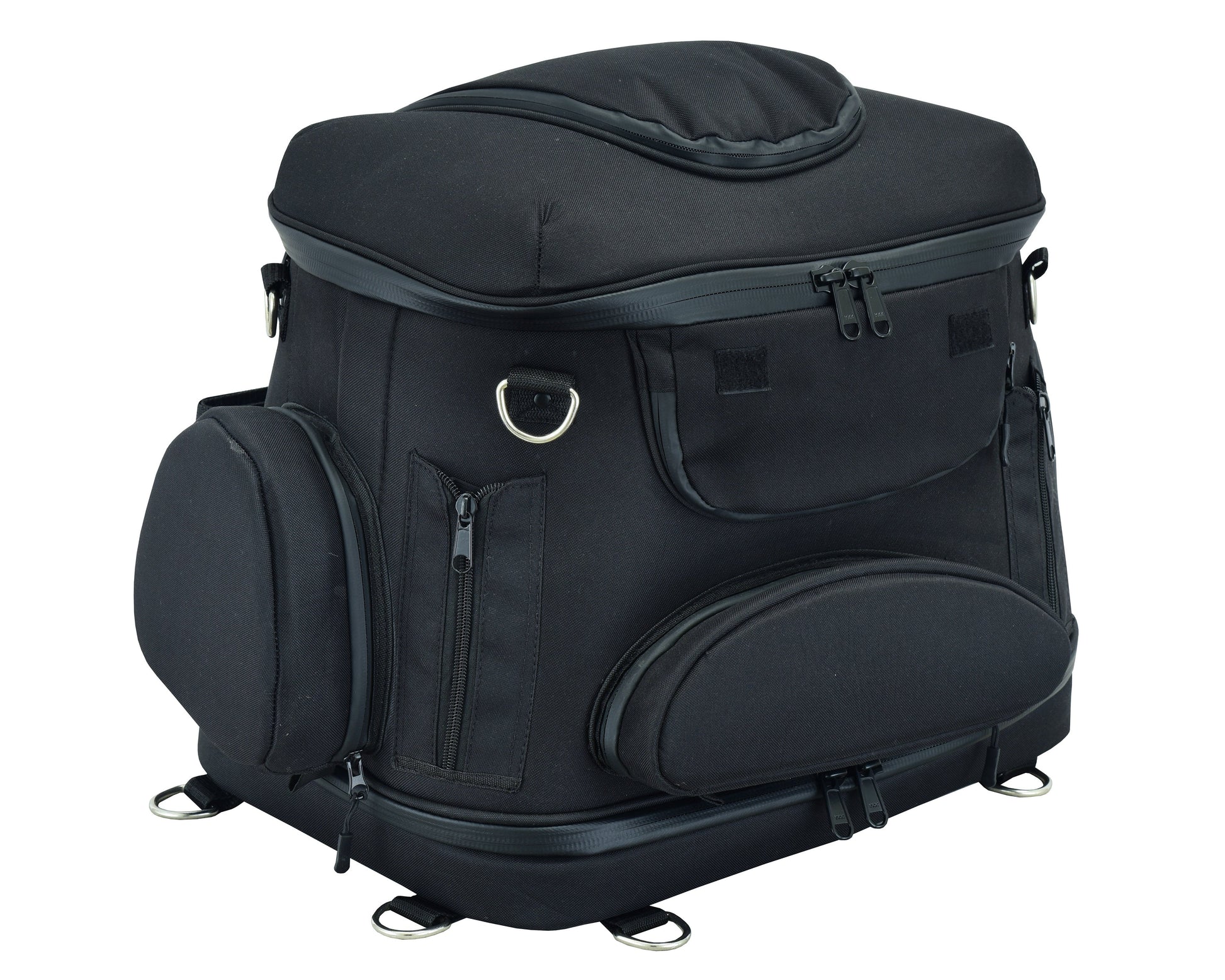 DS Renegade Classics Black Heavy Duty Textile Motorcycle Pet Carrier Si Sissy Bar Bags Renegade Classics