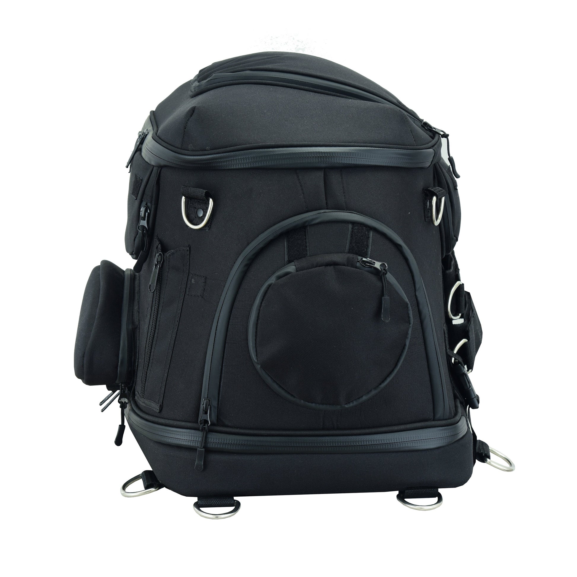 DS Renegade Classics Black Heavy Duty Textile Motorcycle Pet Carrier Si Sissy Bar Bags Renegade Classics