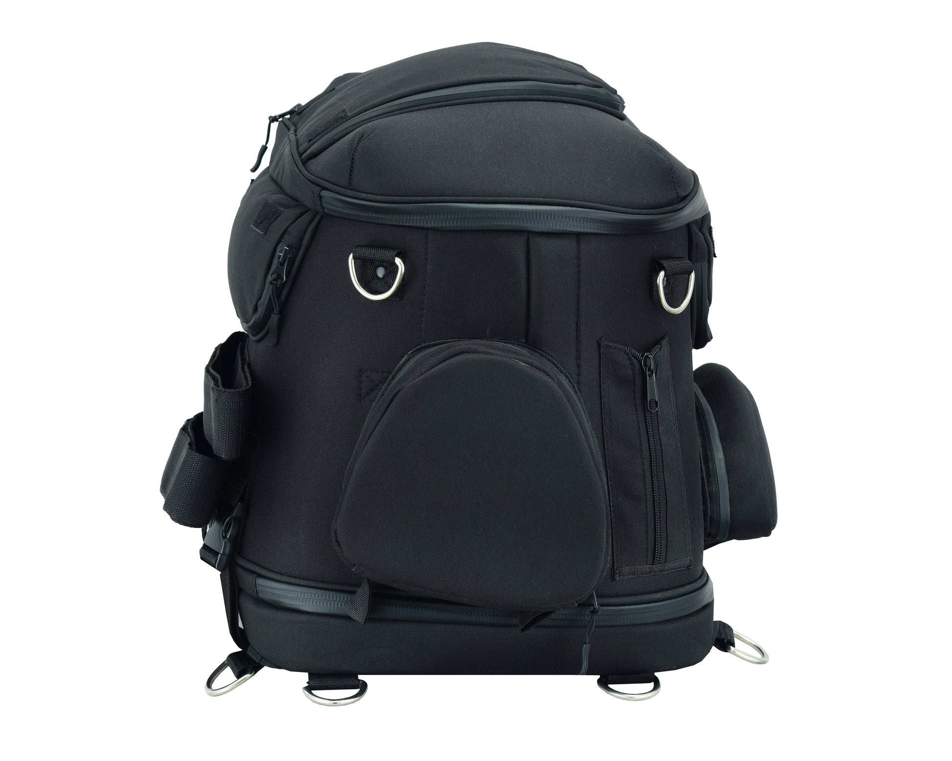 DS Renegade Classics Black Heavy Duty Textile Motorcycle Pet Carrier Si Sissy Bar Bags Renegade Classics