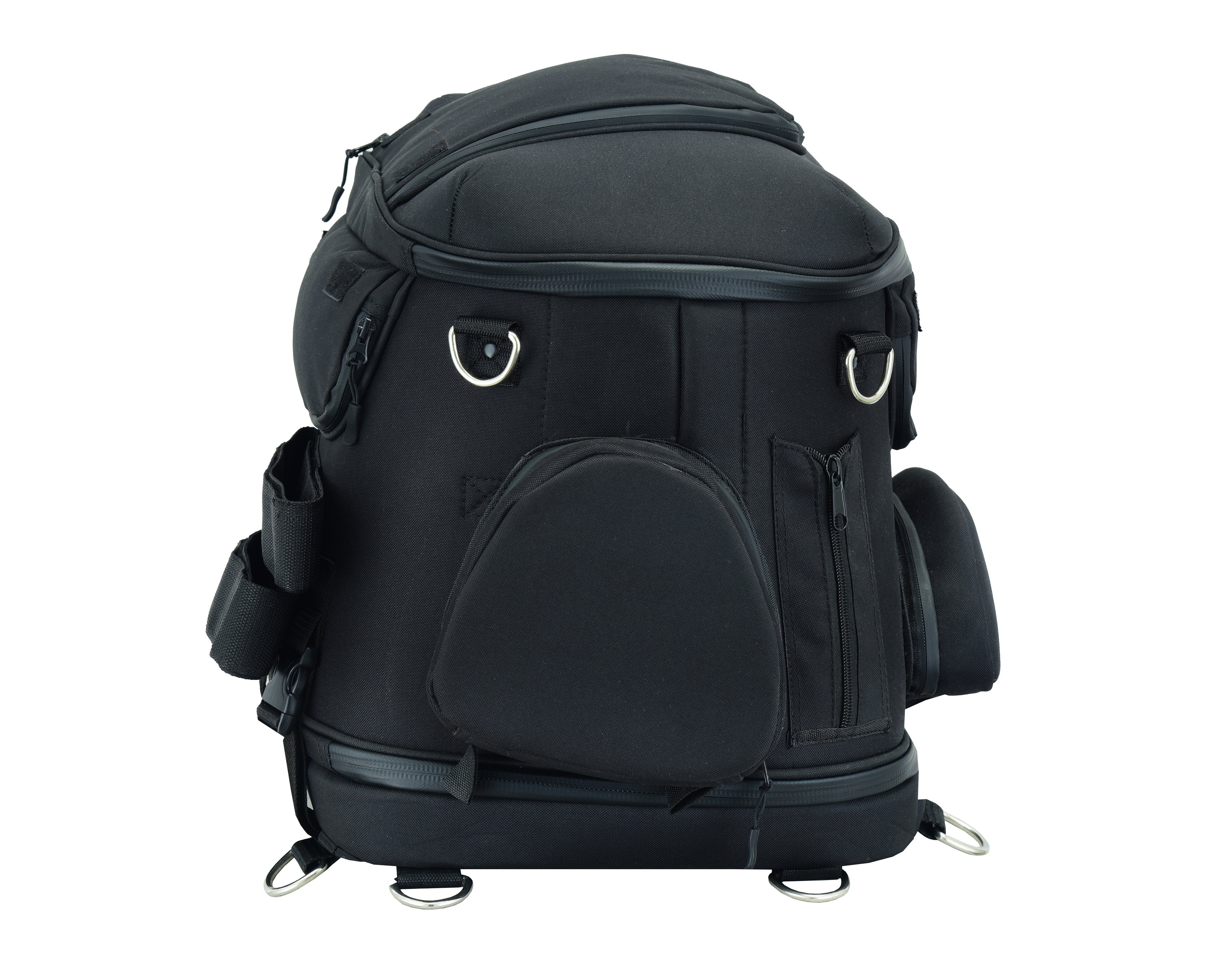 DS Renegade Classics Black Heavy Duty Textile Motorcycle Pet Carrier Si Sissy Bar Bags Renegade Classics