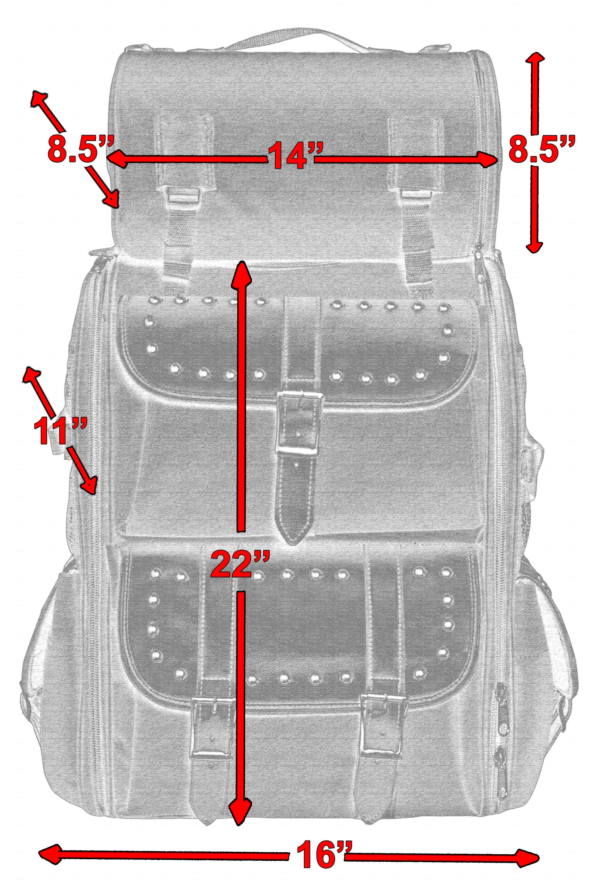 DS Updated Touring Sissy Bar Bag w/ Studs Sissy Bar Bags Renegade Classics