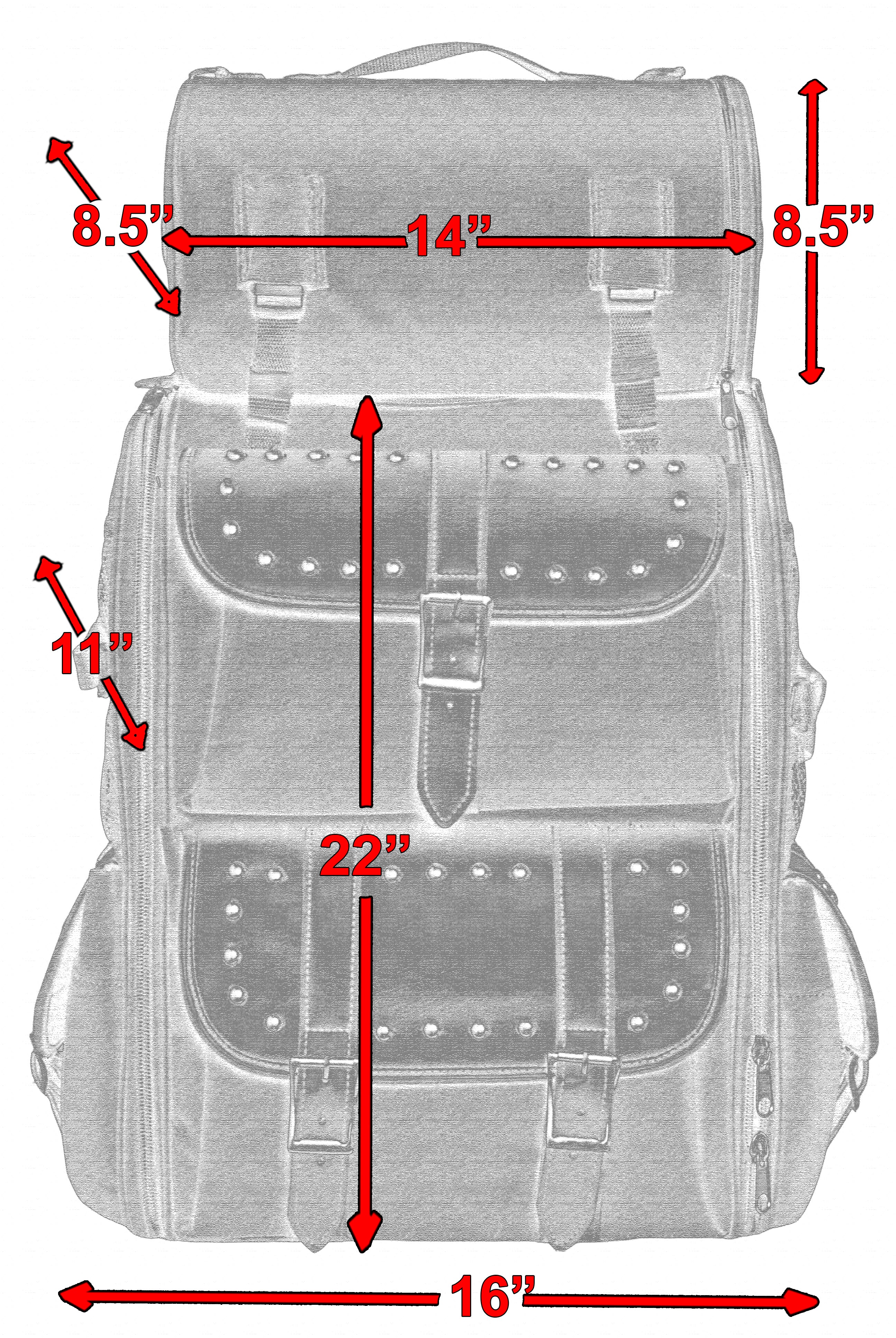 DS Updated Touring Sissy Bar Bag w/ Studs Sissy Bar Bags Renegade Classics