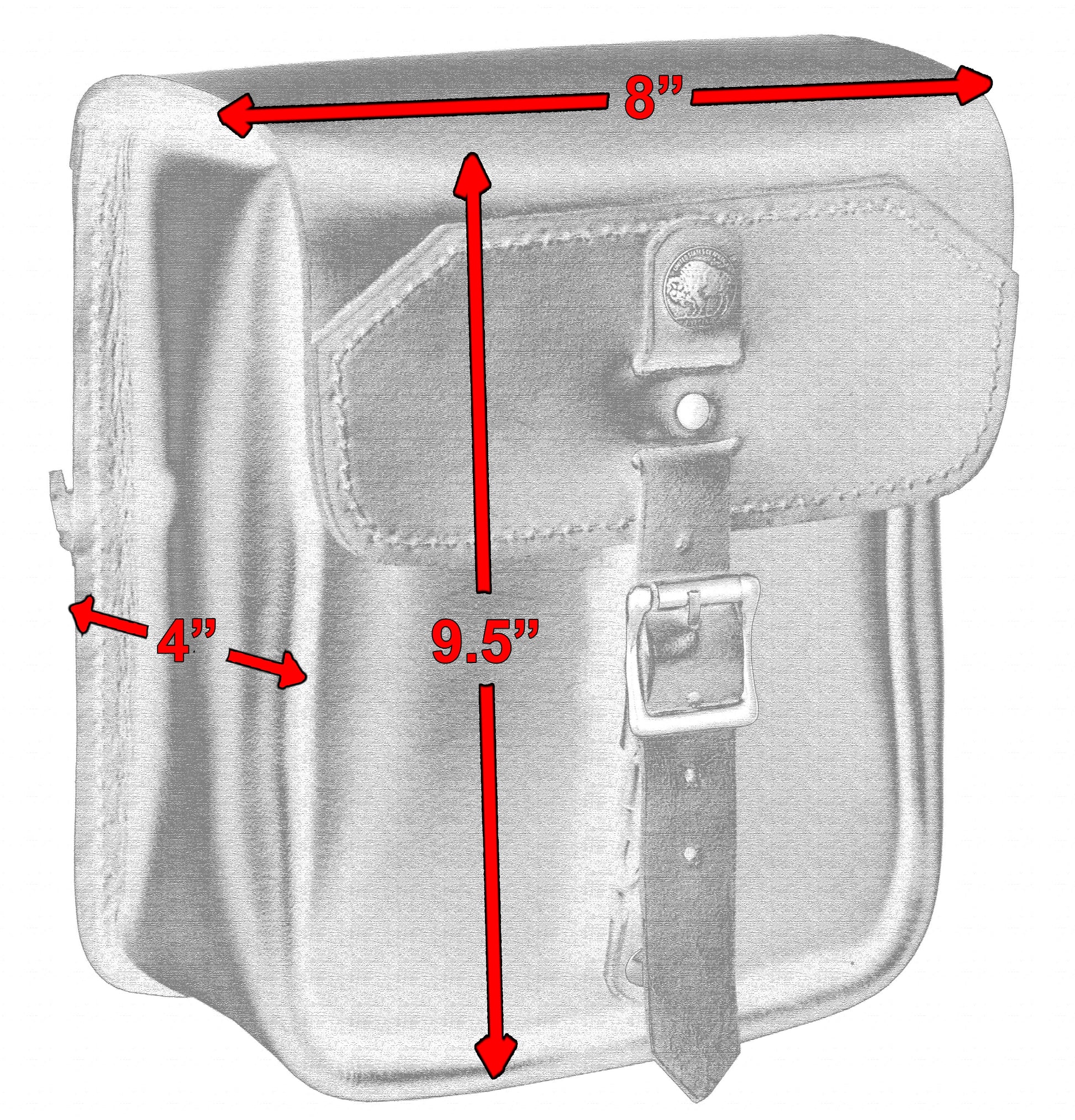 DS Premium Leather Large Tool Bag for Sissybar Sissy Bar Bags Renegade Classics
