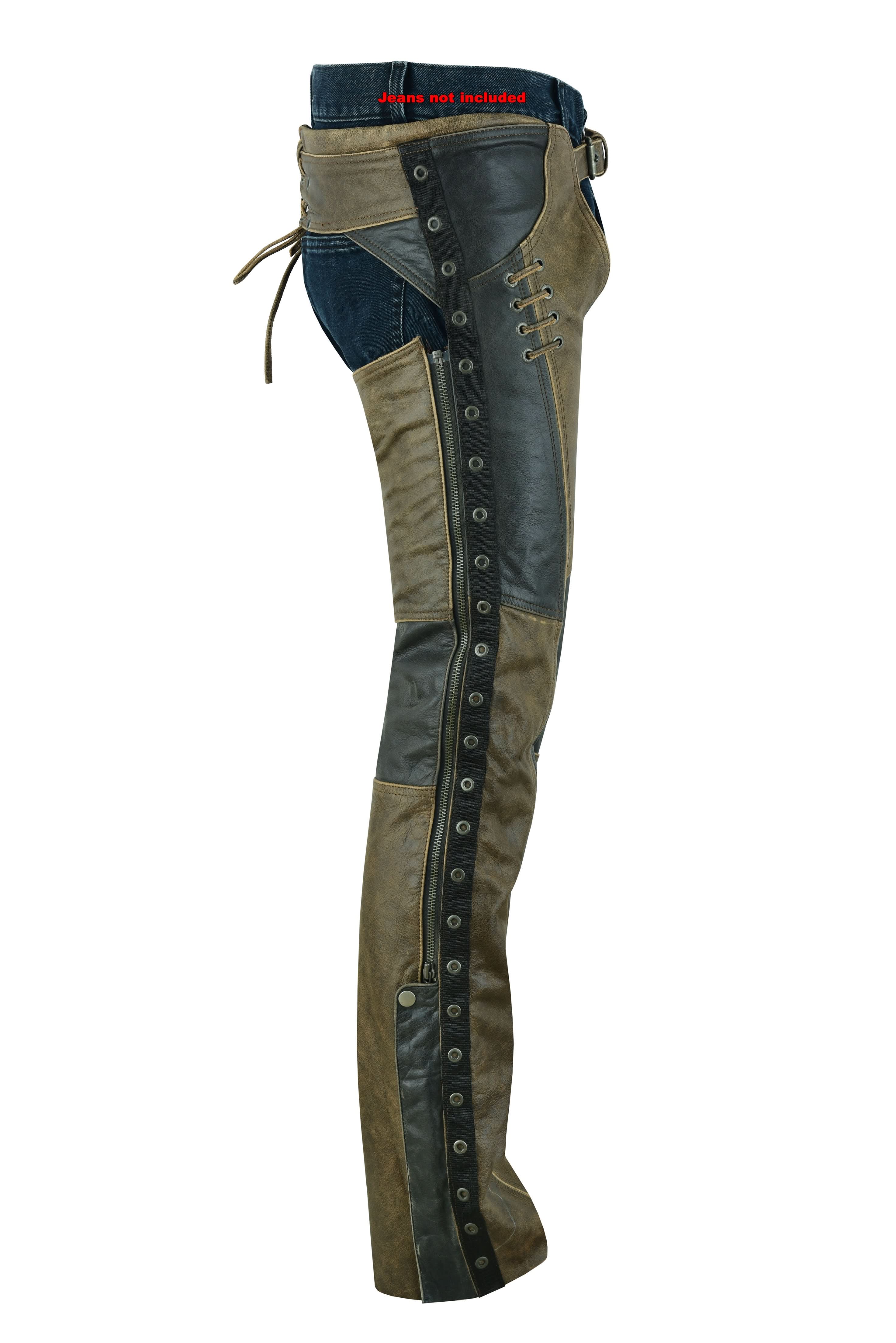 DS Women's Stylish Lightweight Hip Set Chaps- Two Tone Chaps & Pants Renegade Classics