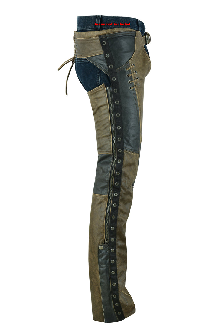 Ds Womens Stylish Lightweight Hip Set Chaps Two Tone Renegade Classics 5701