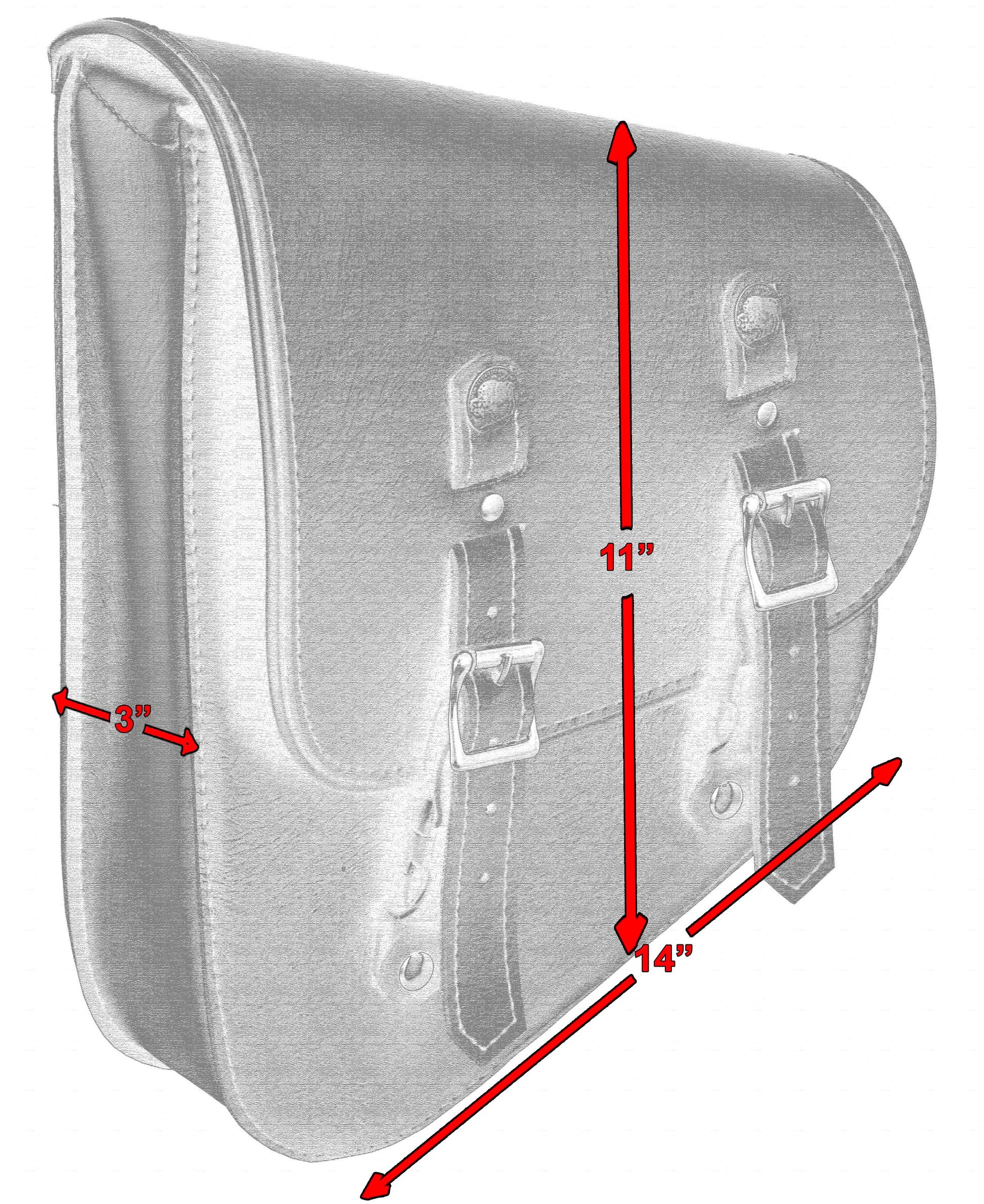 DS Left Side Synthetic Leather Swing Arm Bag W/ Buffalo Snaps Swingarm Bags Renegade Classics