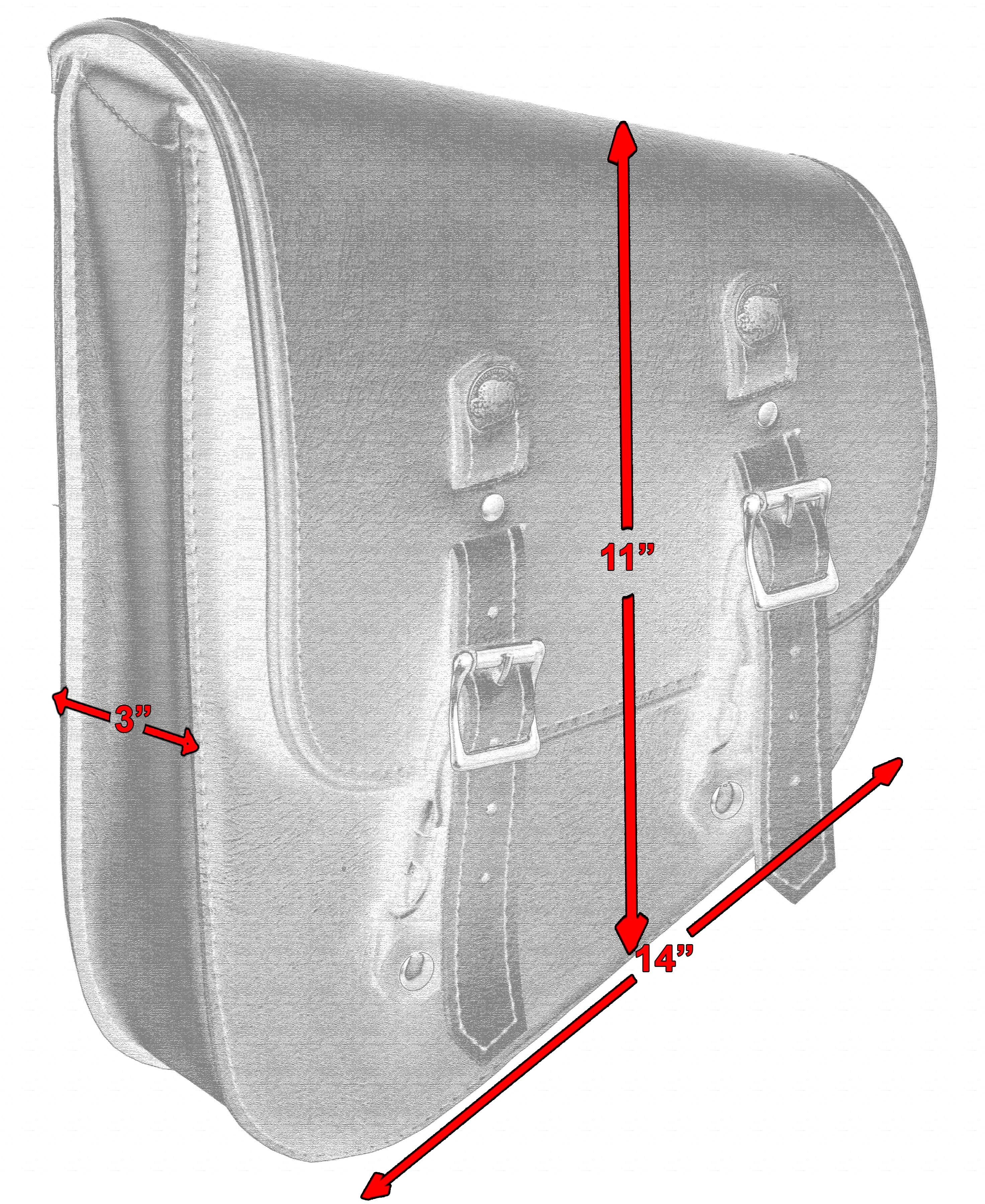 DS Left Side Synthetic Leather Swing Arm Bag W/ Buffalo Snaps Swingarm Bags Renegade Classics