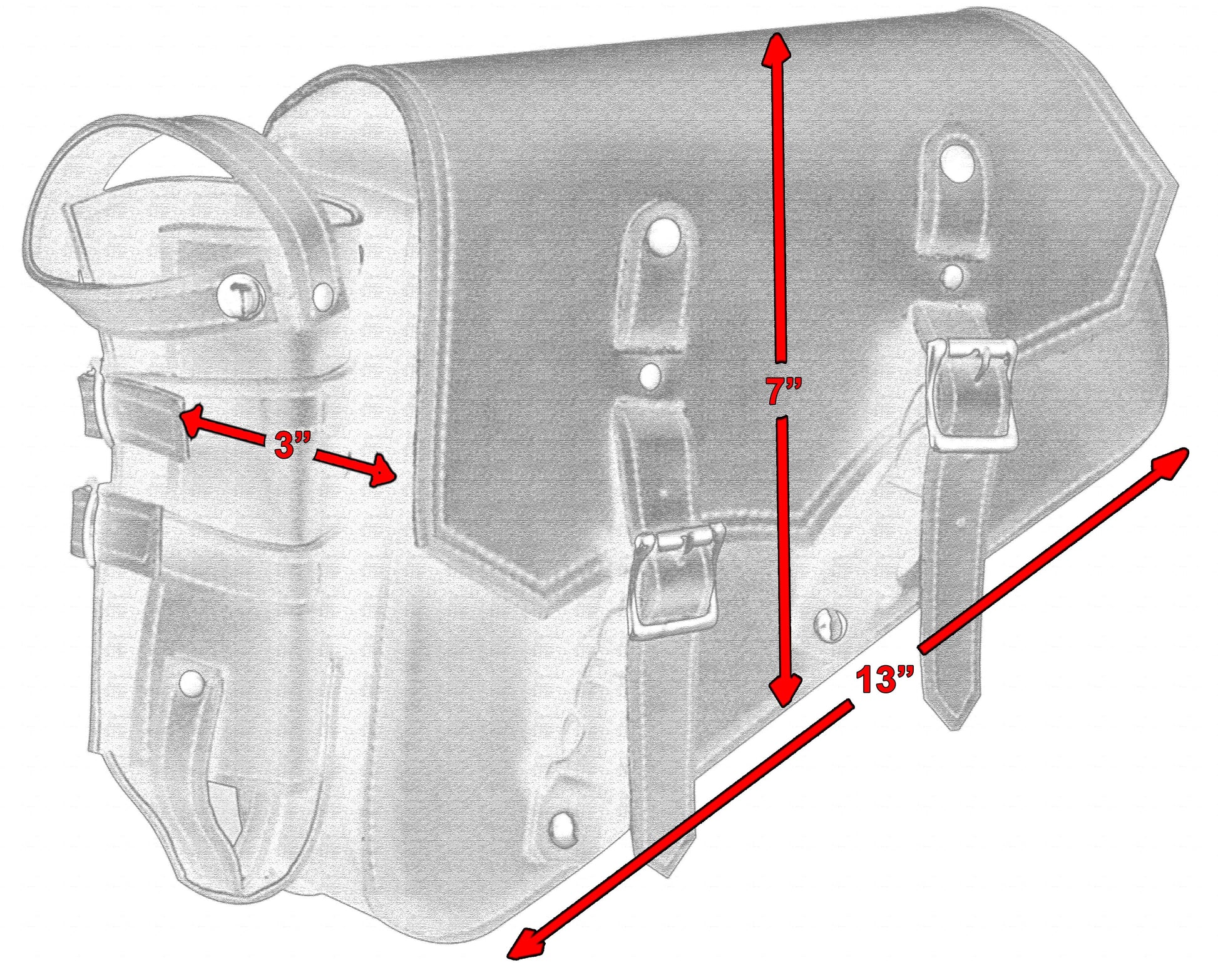 DS Left Side Synthetic Leather Swing Arm Bag w/Bottle Holder Swingarm Bags Renegade Classics