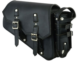 DS Right Side Synthetic Leather Swing Arm Bag w/Bottle Holder Swingarm Bags Renegade Classics