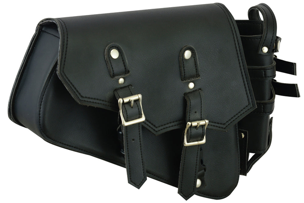DS Right Side Synthetic Leather Swing Arm Bag w/Bottle Holder Swingarm Bags Renegade Classics