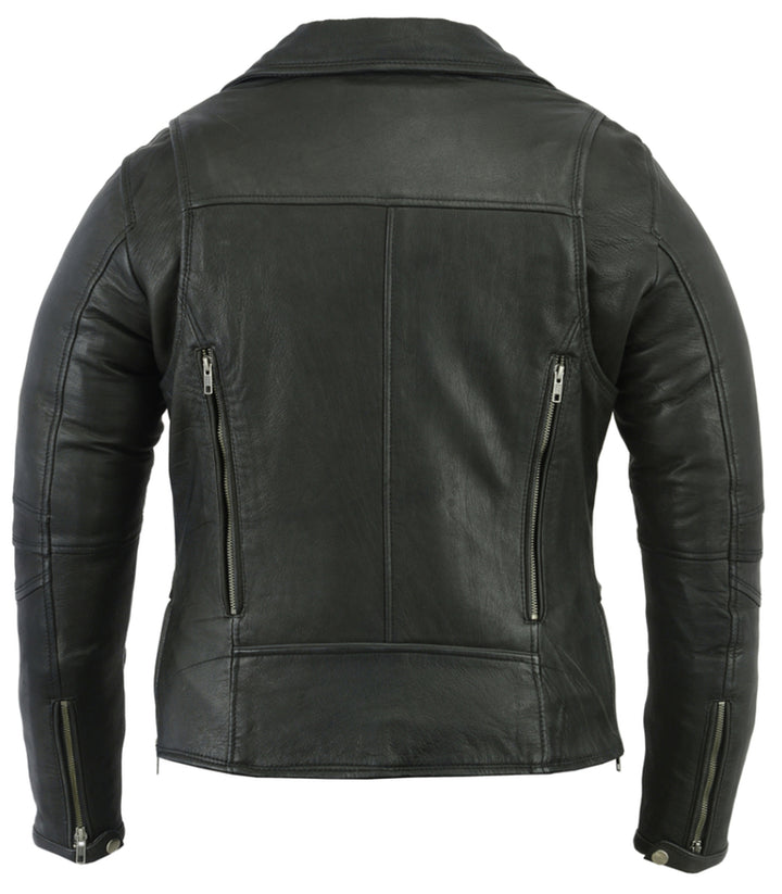 Roamer Ride Men's Goatskin Leather Motorcycle Jacket – Black