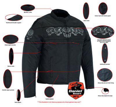 SkullShift Men's Textile Scooter Style Jacket Men's Textile Jackets Renegade Classics