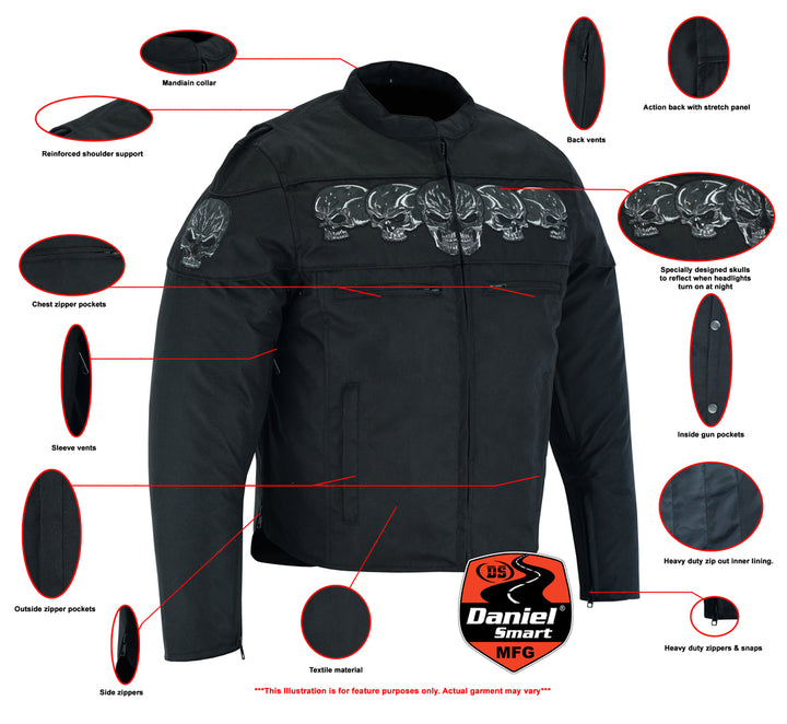 SkullShift Men's Textile Scooter Style Jacket