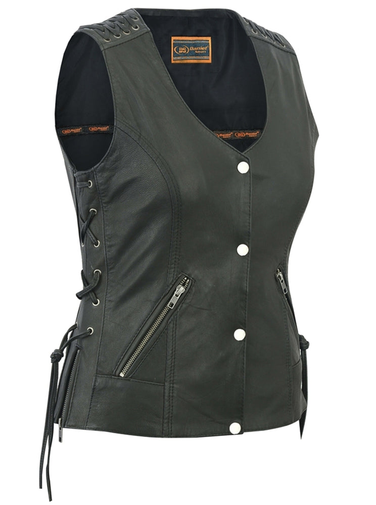 DS Women's Vest with Grommet and Lacing Accents