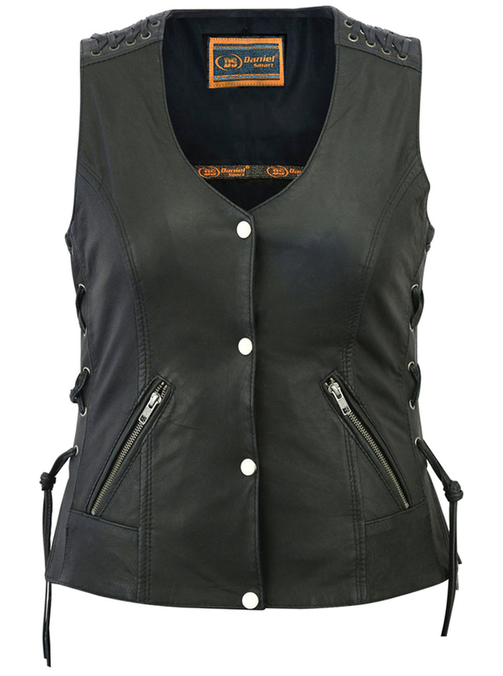 DS Women's Vest with Grommet and Lacing Accents