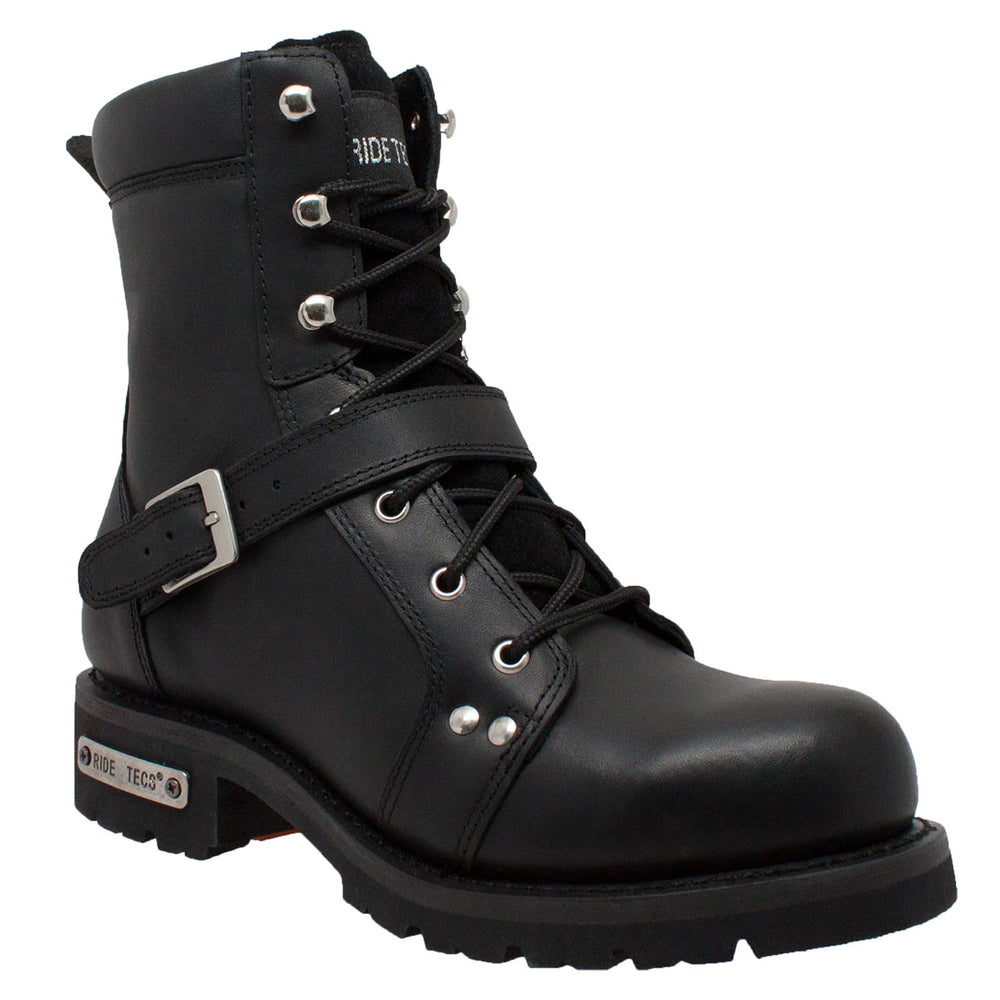 Commandsole 6" Black Biker Leather Boot Men's Footwear Adtec Footwear