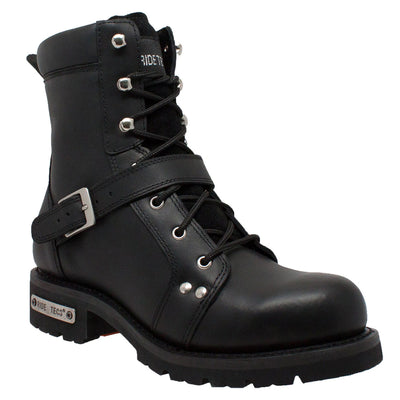 Commandsole 6" Black Biker Leather Boot Men's Footwear Adtec Footwear