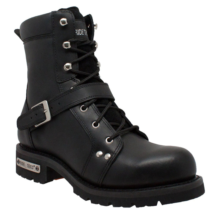 Commandsole 6" Black Biker Leather Boot