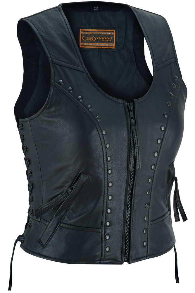 Biker Mommy Women's leather vest - Black