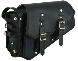 DS Left Side Synthetic Leather Swing Arm Bag w/Bottle Holder Swingarm Bags Renegade Classics