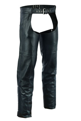 Traza Unisex Black leather motorcycle chaps Chaps & Pants Renegade Classics