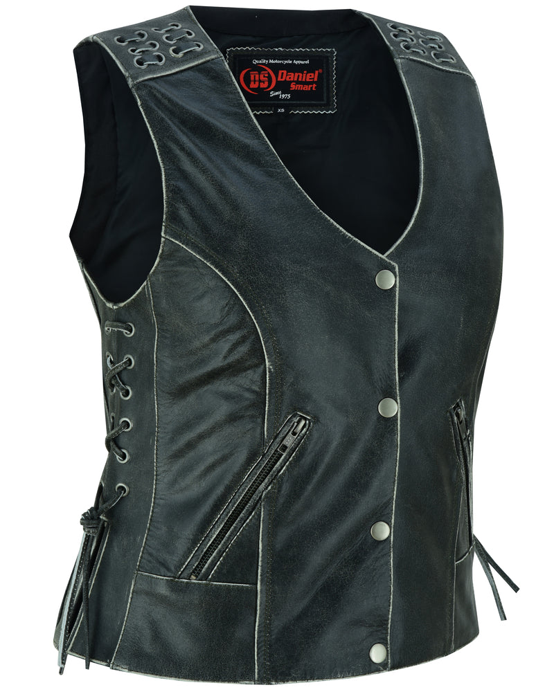 Ellex Women's leather motorcycle vest Women's Leather Vests Renegade Classics