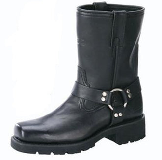 1436 Mens 7" Harness Motorcycle Boots With Zipper