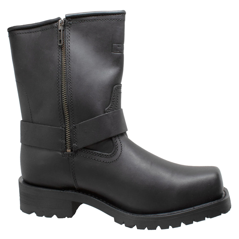 Strikewalk Men's leather motorcycle boots - Black Men's Footwear Adtec Footwear