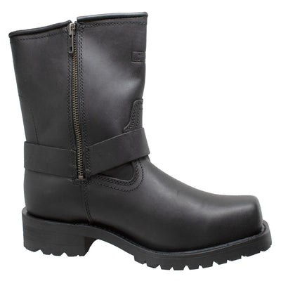 Strikewalk Men's leather motorcycle boots - Black Men's Footwear Adtec Footwear