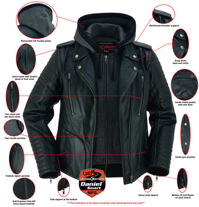 Rush Charm Women's Premium Cowhide Moto Jacket Women's Leather Jackets Renegade Classics