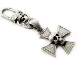 K-SKICP Skull Iron Cross Clip-On Jewelry Renegade Classics