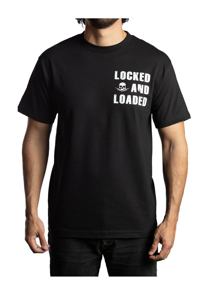 Men's Biker T-Shirt - Locked and Loaded - Defend The 2nd Amendment Men's Shirts Outlaw Threadz