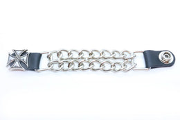 VE142D Vest Extender - Iron Cross with Silver Glitter Vest Extenders Warhawk Customs