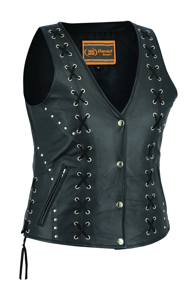 Vinca Women's leather motorcycle vest Women's Leather Vests Renegade Classics