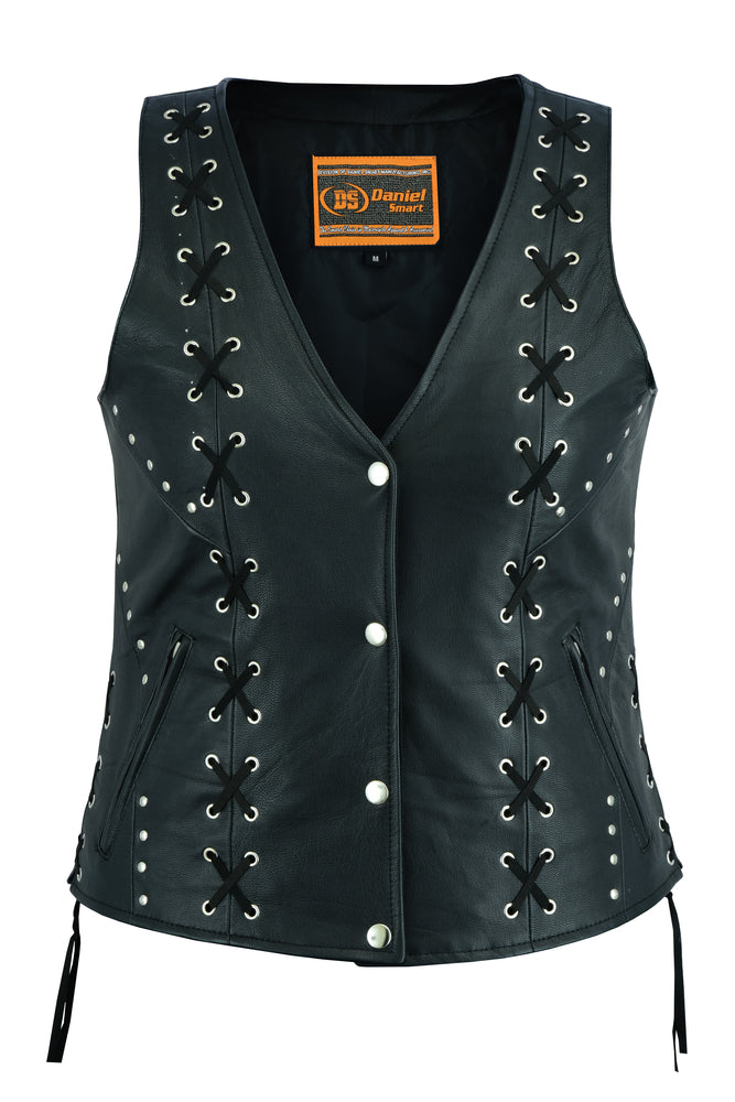 Vinca Women's leather motorcycle vest Women's Leather Vests Renegade Classics