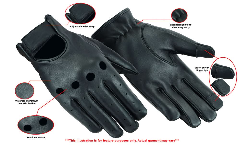 PureFlex Mens Leather Driving Gloves Men's Lightweight Gloves Renegade Classics