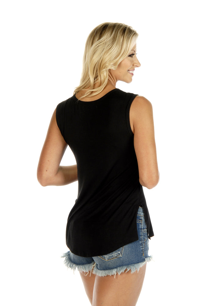 Women's Rock Star Lace-Up Tank Top Women's Shirts Liberty Wear