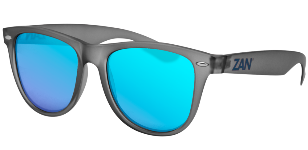 EZMT03 Minty Matte Gray Frame, Smoked Blue Mirror Lens Sunglasses ZAN Headgear