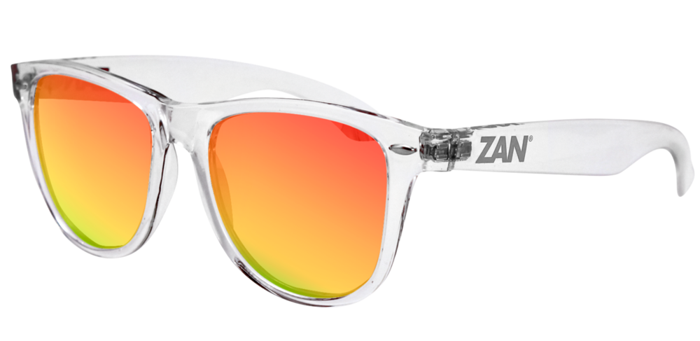 EZMT04 Minty Clear Frame, Smoked Crimson Mirrored lens Sunglasses ZAN Headgear