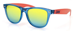 EZMT05 Minty Blue and Orange Frame, Smoked Yellow Mirrored Lens Sunglasses ZAN Headgear