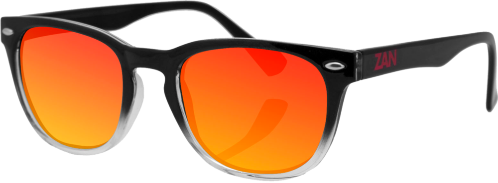 EZNV03 NVS Sunglass, Black Gradient Frame Smoked Crimson Mirrored len Sunglasses ZAN Headgear