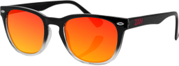 EZNV03 NVS Sunglass, Black Gradient Frame Smoked Crimson Mirrored len Sunglasses ZAN Headgear