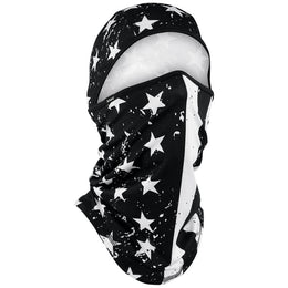 WB4L091 Convertible Balaclava, SportFlex(tm) Series, Black & White Flag Head/Neck/Sleeve Gear ZAN Headgear