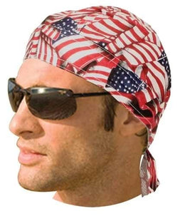 HW2672 Headwrap Tossed American Flag Headwraps Renegade Classics