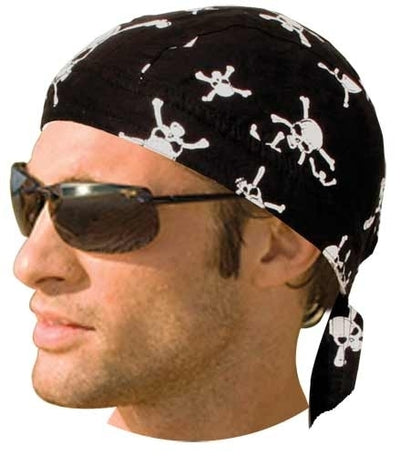 HW2675 Headwrap White Crossbones Headwraps Renegade Classics
