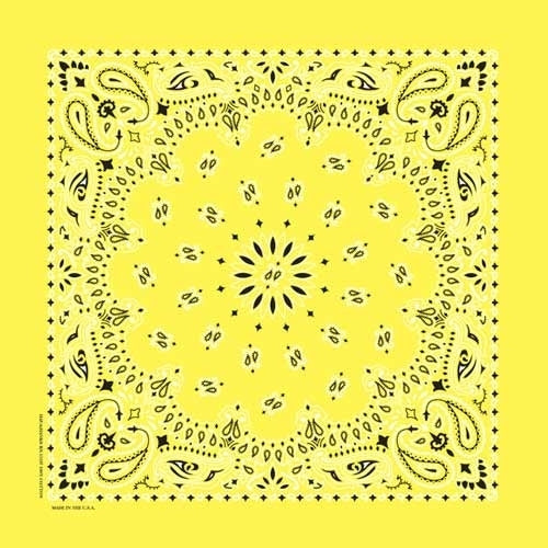 NT4403 Bandana Paisley Yellow Bandanas Carolina Mfg.
