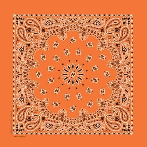 NT4404 Bandana Paisley Orange Bandanas Carolina Mfg.